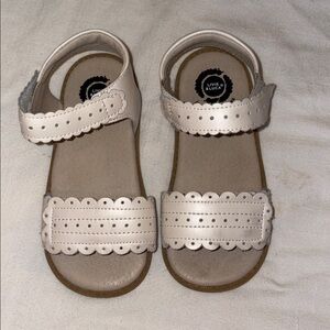 Livie & Luca White Scalloped Sandals